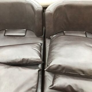 引取限定】カウチレザーソファ 2人掛け 黒 中古 【小倉南区葛原東 