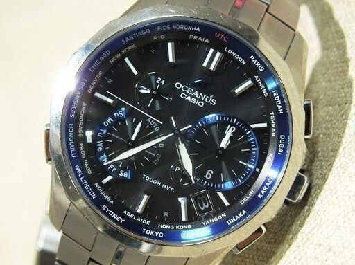 【苫小牧バナナ】CASIO/カシオ メンズウォッチ オシアナス Manta OCW-S2400-1AJF タフソーラー 中古 動作OK♪