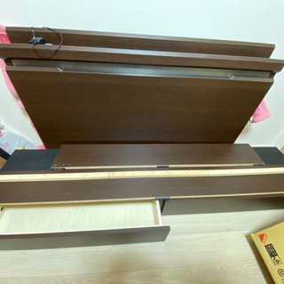 ダブルベッド 間接照明 収納有 使用歴3年美品！マットレス付き