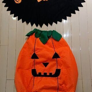 ハロウィンコスプレ(かぼちゃの服&マント)