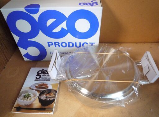 ☆宮崎製作所 Miyaco GEO-20T 20cm 両手鍋 ジオ・プロダクト GEO PRODUCT Supervised by YUKIO HATTORI 服部幸雄◆IH対応・両手ハンドル・フタ付き