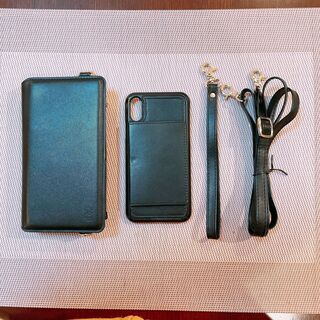 【取引済】【iPhoneX用】ショルダーバッグ財布型スマホケース【黒】