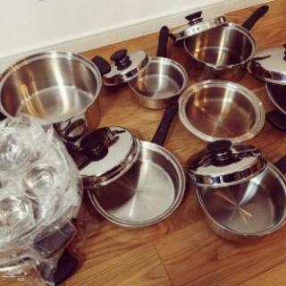 【値下げしました！】アムウェイ クィーン ２１ピースセット【無水調理鍋】