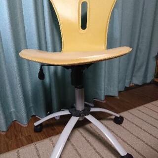 デスクチェア キャスター付き 椅子 (黄色)