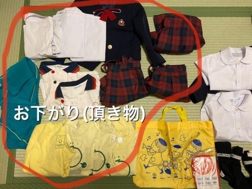 みころも幼稚園園服(女の子)、用具一式
