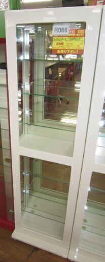 R066 スリムコレクションケース 6段ガラス棚 幅40cm