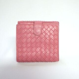 ＢＯＴＴＥＧＡ　ＶＥＮＥＴＡ　ボッテガヴェネタ　ピンク/レザー折財布（14Ｄ-7） BOTTEGA VENETA ボッテガヴェネタ ピンク/レザー折財布