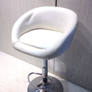 ■2973■回転式スツール 椅子 ホワイト 高さ調節可能 一人掛...