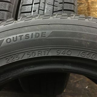 YOKOHAMA ice GUARD iG50 PLUS 225/50R17 17インチ スタッドレス 4本 2016年製 クラウンマジェスタ レガシィB4等　(VTG252) クレジットカード QR決済可能