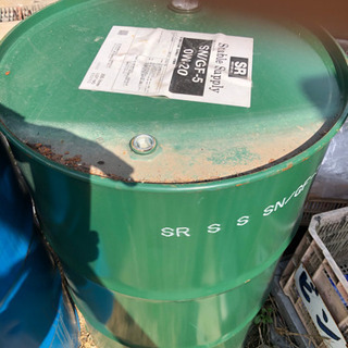 ドラム缶　緑色　200リットル　焼却炉　バーベキュー　DIY