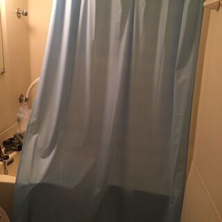 シャワーカーテン(伸縮棒、リング付) 