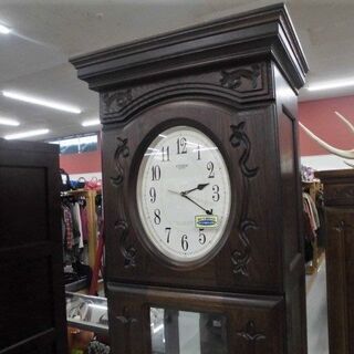 展示品 時計台 幅51×奥40×高193cm コレクションボード 置時計 ブラウン 苫小牧西店