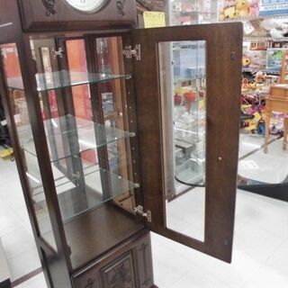 展示品 時計台 幅51×奥40×高193cm コレクションボード 置時計 ブラウン 苫小牧西店