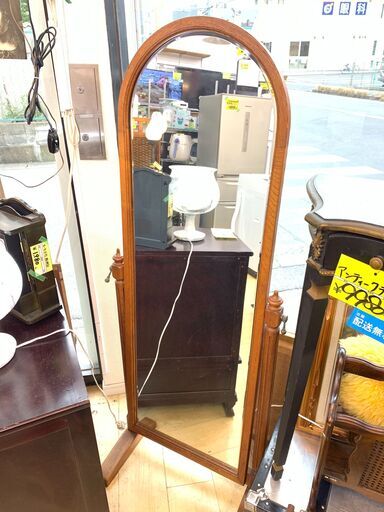 アンティーク ミラー 木製フレーム インテリア 鏡 全身鏡　買取帝国朝霞店