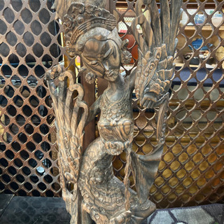 木彫り人形 女性像 木製 置物 バリ BALI 東南アジア エス...