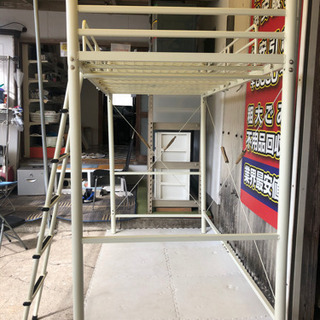 リサイクルショップ八光 田上店 配達・設置OK】ホワイト ロフトベット