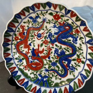 【店舗同時販売中】源右衛門窯　萬暦風龍絵図　22cm 箱無し　問合わせ番号：103-015768-002