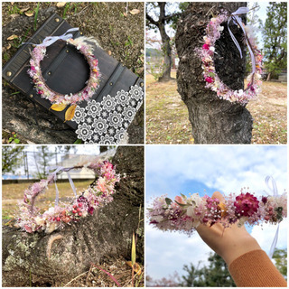 完売にて受注生産 プリザーブドかすみ草の花かんむり