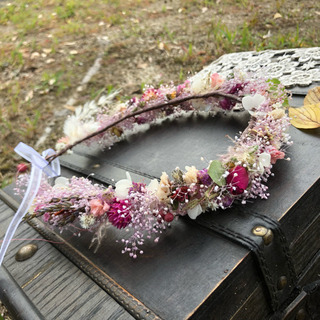 完売にて受注生産 プリザーブドかすみ草の花かんむり