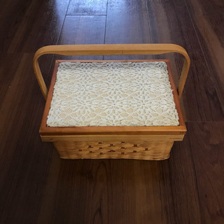 裁縫箱 ソーイングボックス 木製 刺繍 