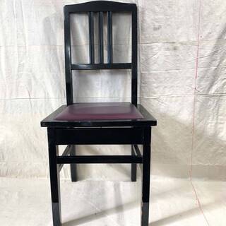 20R0021 7 ピアノ椅子 高さ調整椅子 黒 木製 中古品