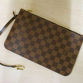 本物 ルイヴィトン ネヴァーフルMMのポーチのみ ダミエ・エベヌ LV