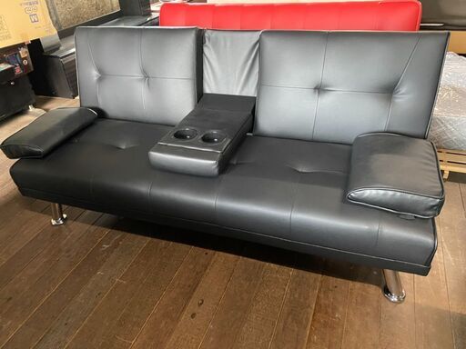 3/6（土）決算特価！新型ソファーベッド！テーブル付き！ブラック色！新品なんで安心安全！ドンドン売って行くスタイルで行きます！