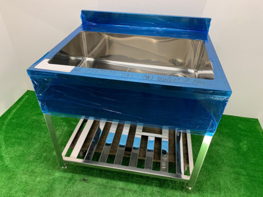 未使用保管品　SIMADZU/島津製作所　業務用　1層シンク流し台　ステンレス  W900xD750xH800mm