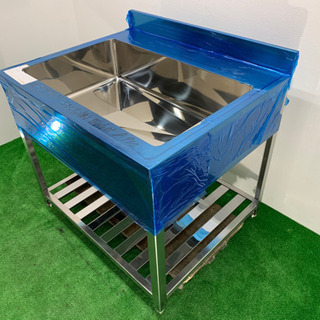 未使用保管品　SIMADZU/島津製作所　業務用　1層シンク流し台　ステンレス  W900xD750xH800mm