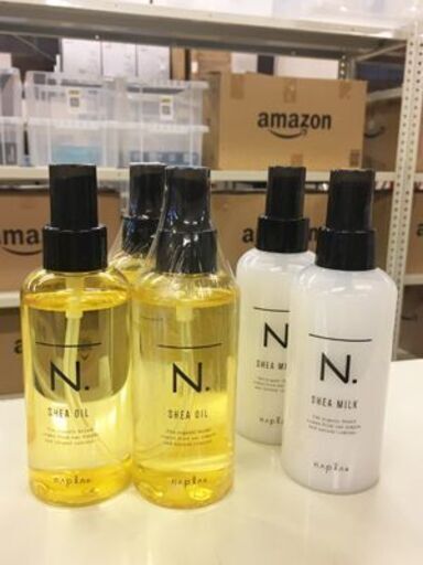 リユース店舗・ネット販売・フリマ商材売り！早い者勝ち！ ナプラ・N.SHEAオイル・洗い流さないトリートメント・150ml×3本 ：SHEAミルク・洗い流さないトリートメント・150g×2本