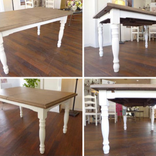 ★ほぼ新品★フレンチアンティーク風伸縮式ダイニングテーブル