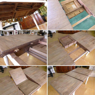 ★ほぼ新品★フレンチアンティーク風伸縮式ダイニングテーブル