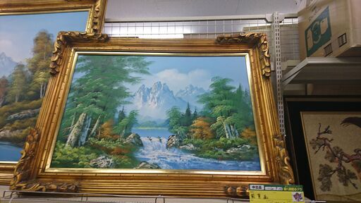 （油絵）大きな風景画　サイズ：横幅111×縦80ｃｍ　高く買取るゾウ中間店