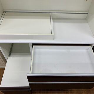 株式会社 長 カップボード ダークブラウン×ホワイト ※キズ・ヨゴレ有