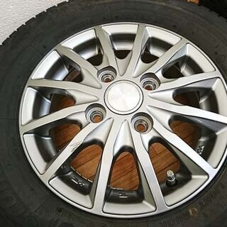 18年 ガリ無し社外アルミ付 BS製冬タイヤ145/80R12LT エヴリィ/ハイゼット/軽バン用⑥ 18年 ガリ無し社外アルミ付 BS製冬タイヤ145/80R12LT エヴリィ