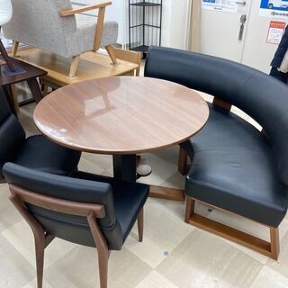 愛品倶楽部柏店】シギヤマ家具 L字ダイニングセット キャスター付昇降