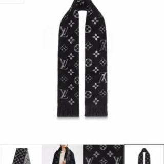 louisvuitton エシャルプ・ロゴマニア　シャイン　black