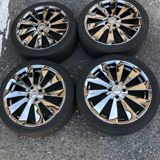 RAYS GENOMA 17×7J 100 4H ＋32 215/40R17 4本セット メッキ