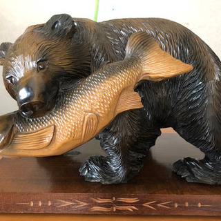 ♪北海道アイヌ民族木彫り、手彫りクマ