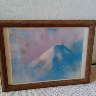 1/31午後引き取り可能な方　富士山 額縁付 絵画 ポスター