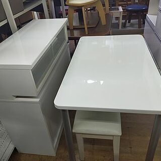 【リサイクルストアスターズ城西店】両面カウンター付きダイニングテーブル　ホワイト リサイクルストアスターズ城西店】両面カウンター付きダイニング