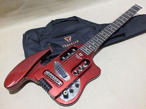 【苫小牧バナナ】美品☆希少 神田商会 Traveler Guitar Speedster Red トラベラーギター コンパクト 脱着式肘あて エレキギター オススメ♪