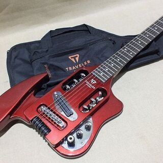 【苫小牧バナナ】美品☆希少 神田商会 Traveler Guitar Speedster Red トラベラーギター コンパクト 脱着式肘あて エレキギター オススメ♪