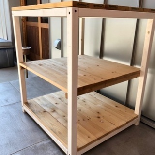 【半額】木製キッチン作業台（北欧デザイン風）