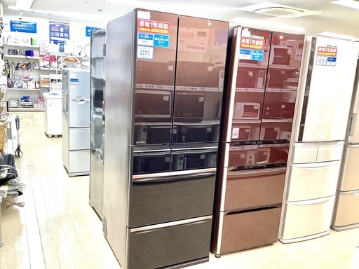 安心の1年保証付！2018年製 MITSUBISHI(三菱)の6ドア冷蔵庫「MR-MX57D-ZT」