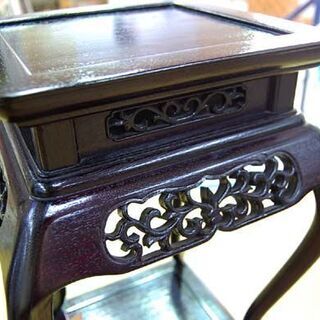 展示品 karimoku 花台 29×29×45cm 透かし彫り LN-1000 天然木 かりん 花梨 漆塗装 高卓 壺台 カリモク☆ PayPay(ペイペイ)決済可能 ☆ 札幌市 清田区 平岡