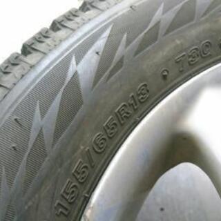 タイヤ、ホイール 13インチスタッドレスタイヤ 8～9分山 ホイール付き