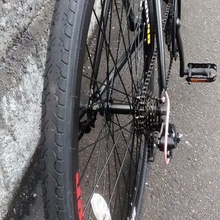 《売約済み》《市内配達無料》《防犯登録料込み》中古車　DEEPER 700x28 ブラックxレッド　3x7段切り替え