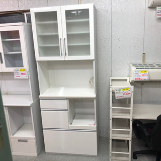 【リサイクルサービス八光　田上店　配達・設置OK】CERISE ホワイト食器棚 リサイクルサービス八光、田上店 配達・設置OK 】ホワイト 食器棚