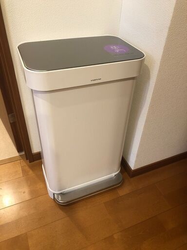 simplehuman シンプルヒューマン ゴミ箱 W2027 レクタンギュラー ステップカン 45L ホワイト おしゃれ ごみ箱 ダストボックス ステンレス ペール